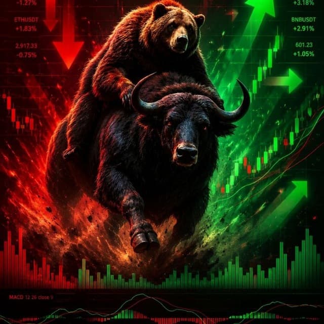 Bull and bear trading background